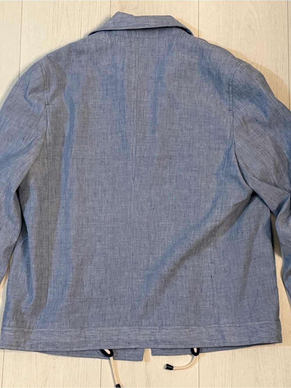 Express Light Blue Button-Front Shirt Jacket - Picture 6 of 11